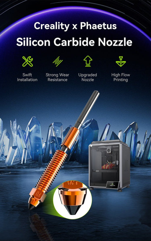 Creality 3D Printer & Accessories Creality x Phaetus Silicon Carbide Nozzle Creality K1 Max Nozzle 0.4mm