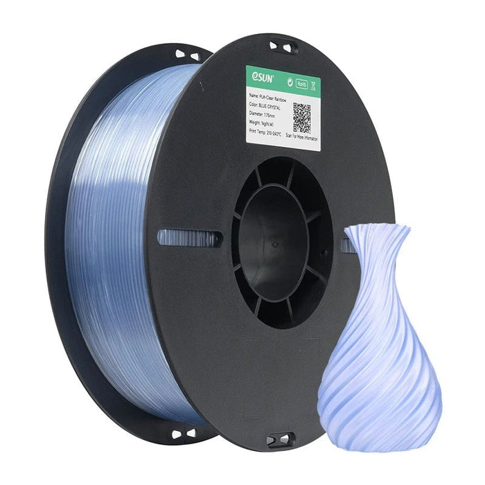 ESUN Filament Blue Crystal eSun PLA-Clear Rainbow 3D Print Filament 1.75mm 1kg