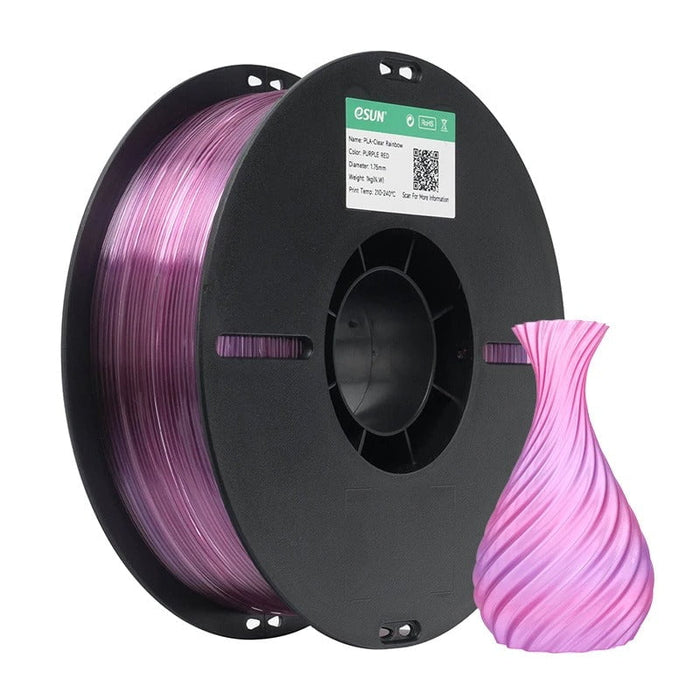 ESUN Filament Purple Red eSun PLA-Clear Rainbow 3D Print Filament 1.75mm 1kg