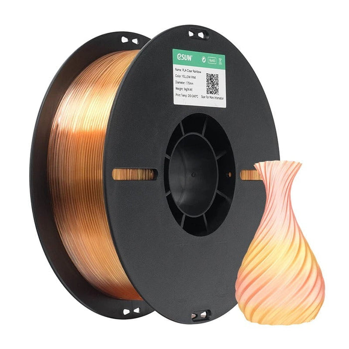ESUN Filament Yellow Pink eSun PLA-Clear Rainbow 3D Print Filament 1.75mm 1kg