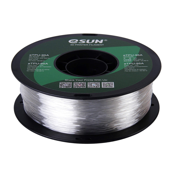 ESUN Filament Clear eSun TPU 95A Flexible 3D Print Filament 1.75mm 1kg