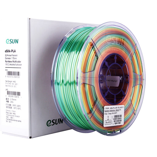 ESUN Filament Colour Mix 1 eSun Rainbow Silk PLA 3D Print Filament 1.75mm 1kg
