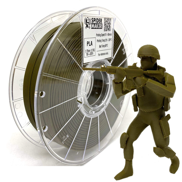 Spidermaker Filament Army Green Spidermaker Matte Finish PLA 3D Print Filament 1.75mm 700g