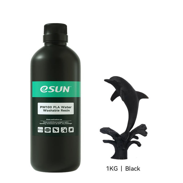 ESUN 3D Printer & Accessories Black eSun PW100 PLA Water Washable 3D Print Resin 1kg