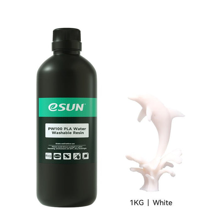 ESUN 3D Printer & Accessories White eSun PW100 PLA Water Washable 3D Print Resin 1kg