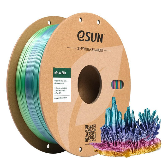 ESUN Filament Coral eSun Rainbow Silk PLA 3D Print Filament 1.75mm 1kg