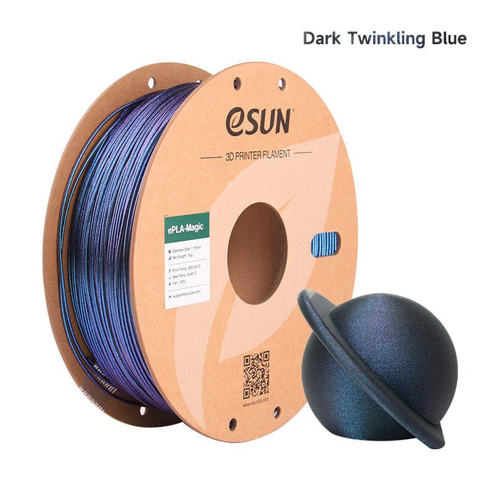 ESUN Filament Dark Twinkling Blue eSun PLA Magic Twinkling 3D Print Filament 1.75mm 1kg