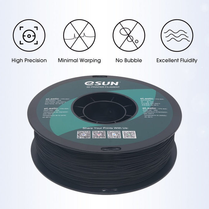 ESUN Filament eSUN eLASTIC Flexible TPE 83A 3D Print Filament 1.75mm 1kg