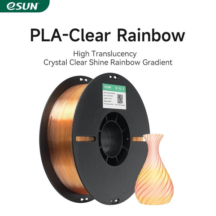 ESUN Filament eSun PLA-Clear Rainbow 3D Print Filament 1.75mm 1kg