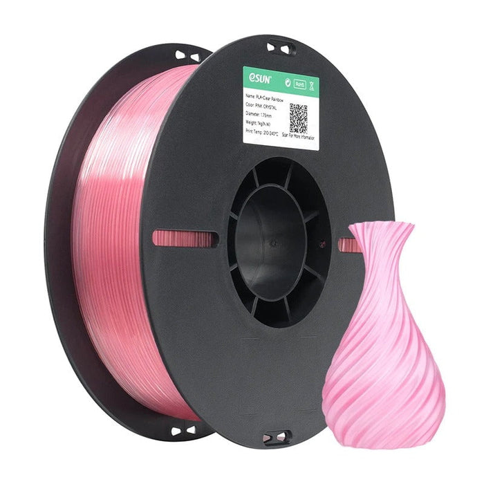 ESUN Filament Pink Crystal eSun PLA-Clear Rainbow 3D Print Filament 1.75mm 1kg