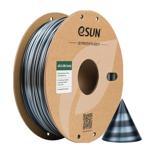 ESUN Filament Silver Black Esun Silk PLA Candy 3D Print Filament 1.75mm 1kg