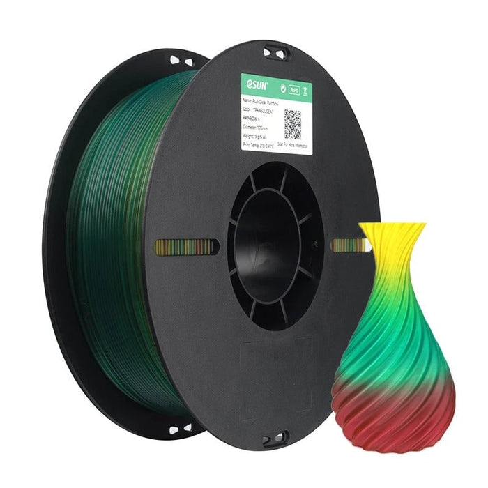 ESUN Filament Translucent Rainbow A eSun PLA-Clear Rainbow 3D Print Filament 1.75mm 1kg