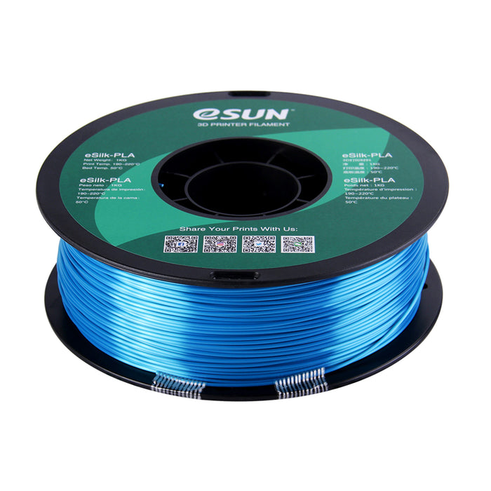 ESUN Filament Cyan eSun Silk PLA 3D Print Filament 1.75mm 1kg