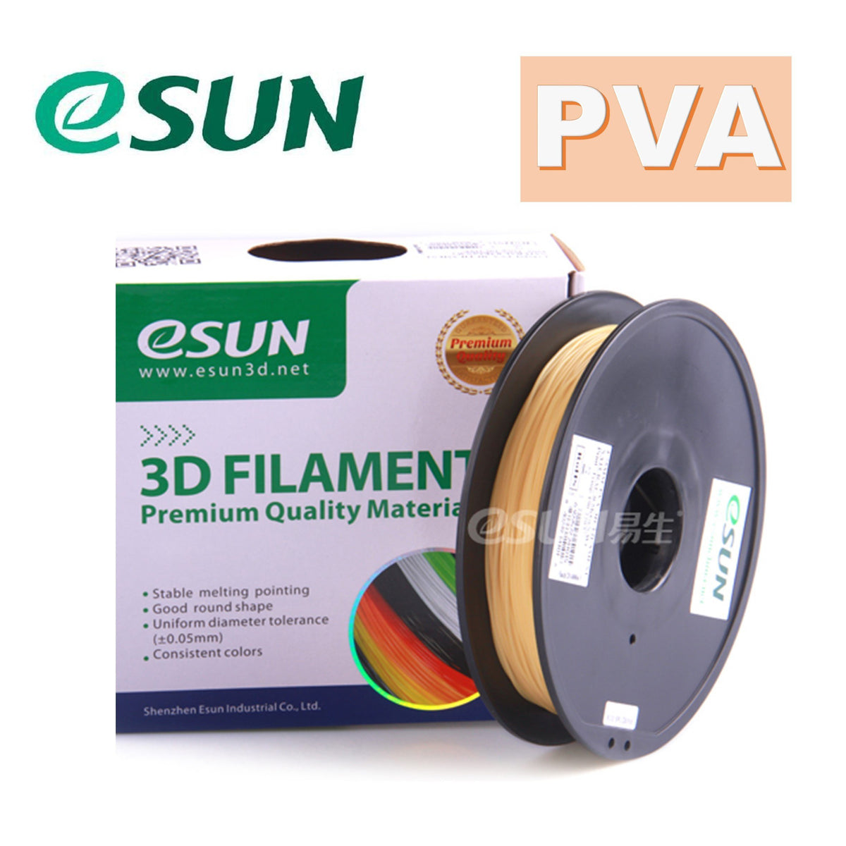 eSUN PVA Water Soluble Support 3D Printer Filament