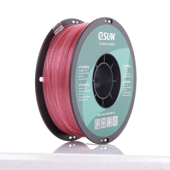 ESUN Filament Pink eSun eTwinkling Glitter PLA 3D Print Filament 1.75mm 1kg