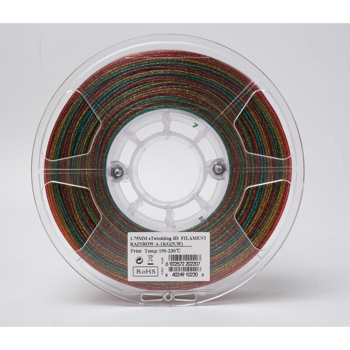 ESUN Filament Rainbow eSun eTwinkling Glitter PLA 3D Print Filament 1.75mm 1kg