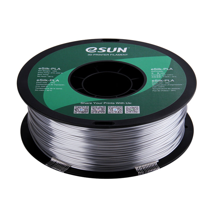 ESUN Filament Silver eSun Silk PLA 3D Print Filament 1.75mm 1kg