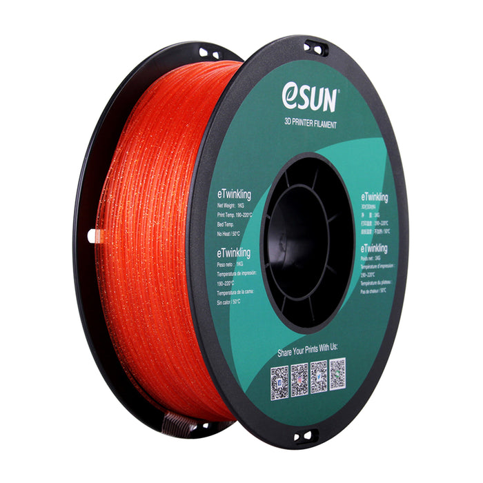 ESUN Filament Warm Orange eSun eTwinkling Glitter PLA 3D Print Filament 1.75mm 1kg