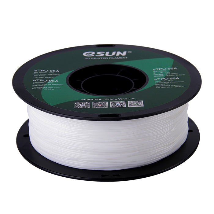 ESUN Filament White eSun TPU 95A Flexible 3D Print Filament 1.75mm 1kg