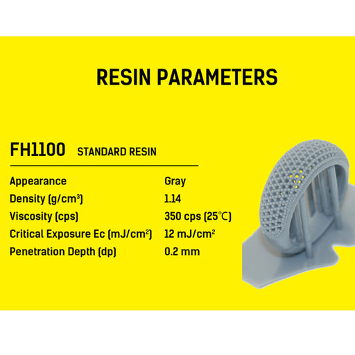 Flashforge 3D Printer & Accessories Flashforge Standard Resin FH1100 for DLP 3D Printer 500ml Grey