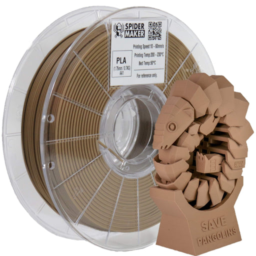 Spidermaker Filament Craft Brown Spidermaker Matte Finish PLA 3D Print Filament 1.75mm 700g