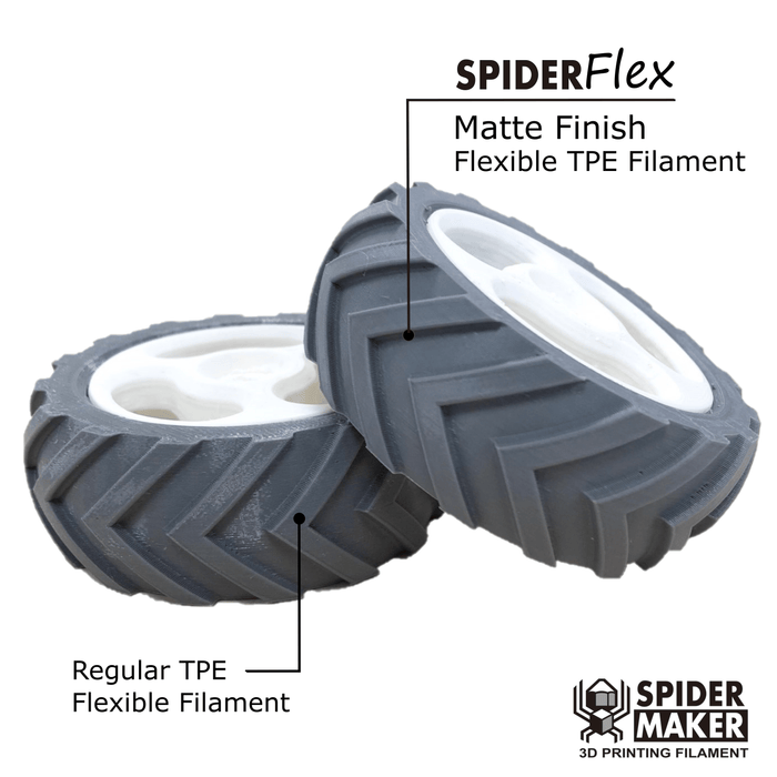 Spidermaker Filament Iron Gray Spidermaker Spiderflex Matte Finish Flexible TPE 75A Filament 1.75mm 500g